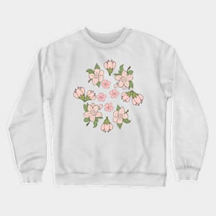 Pink vintage retro flowers Crewneck Sweatshirt